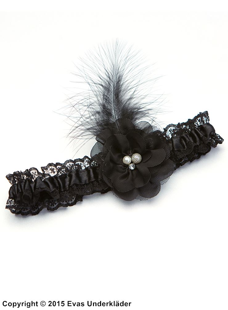 Garter with beads and feather